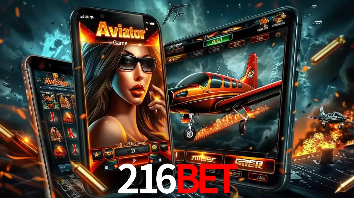 O popular jogo de apostas Aviator exibido em vários celulares e tablets, mostrando a interface emocionante e a ação de voo disponíveis para jogar agora no 216bet.