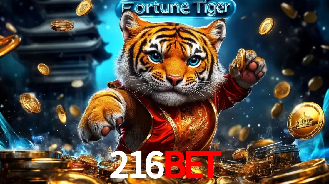 Imagem promocional do jogo de slot Fortune Tiger, com um tigre majestoso em traje tradicional cercado por uma fortuna em moedas de ouro, disponível agora no cassino 216bet.